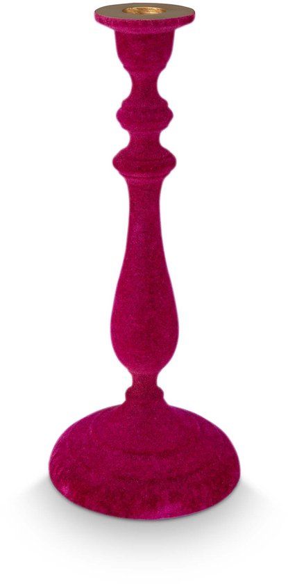 Pip Studio Pip's Deerest Darling Kandelaar Fluweel Metaal Donkerrood 11 x 27 cm