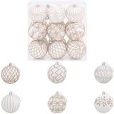 vidaXL Kerstbalset XL 18 stuks Wit en Roze Goud Diameter 8 cm Polystyreen