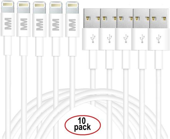 Mmobiel 10 STUKS USB naar 8 pin lightning kabel voor iPod iPhone en iPad - 1 meter