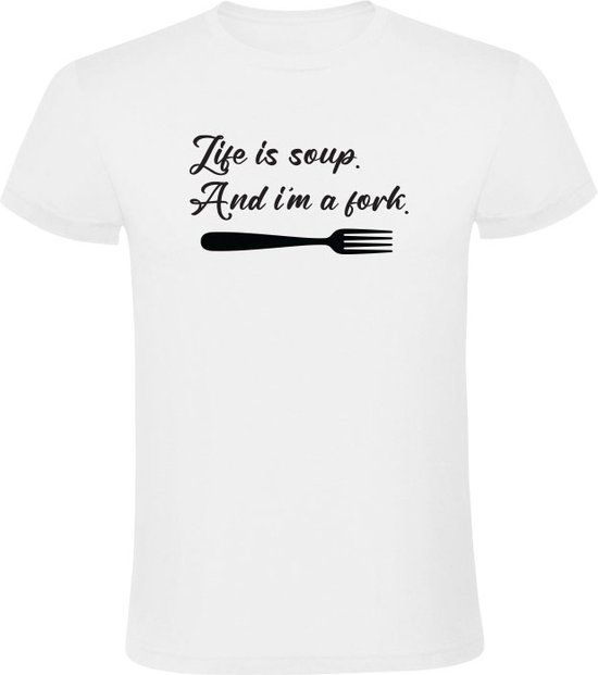 Sol's SoupFork T-shirt Heren XL - Wit