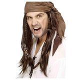 Smiffys Buccaneer Pirate Pruik Bruin