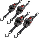 Wiltec - 4x Sangle d'arrimage automatique 100 daN charge de rupture LGF 0,2 m LGL 1,8 m PES
