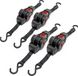 Wiltec - 4x Sangle d'arrimage automatique 100 daN charge de rupture LGF 0,2 m LGL 1,8 m PES