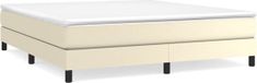 vidaXL Boxspring bed kunstleer crèmekleurig 160x200 cm