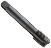 Dormer MTT-X E041 Powdered Metal Pipe Tap, Straight Flute, BSP, Black Oxide Finish, Round Shank with Square Drive, Plug Chamfer, 1/4"-19, 1