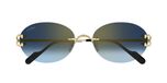 Cartier Signature C De Cartier Ct0551s Lunettes de soleil unisexe doré rondes bleu 55mm