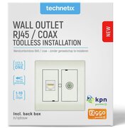 Technetix CL50 Coax IEC M + RJ45 Complete Walloutlet Toolless Install