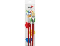KREUL 553031 - Mucki kinderborstelset, 3 stuks met haarborstel, synthetische borstel en platte borstel, elastisch en slijtvast, voor kleuterschool, school en vrije tijd