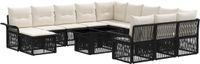 vidaXL Tuinbank Set 13 st Zwart en Crème Wit Polyrattan
