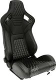AutoStyle Sportstoel 'AK' - Zwart Kunstleder + Zilveren stiksels - Dubbelzijdig verstelbare rugleuning - incl. sledes