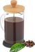 Merkloos Relaxdays Cafetière - 600 ml - Glas - Bamboe Deksel