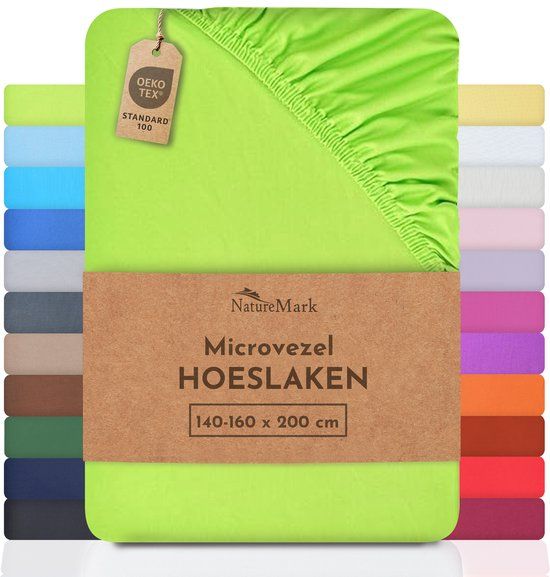 NatureMark Microvezel hoeslaken 140x200cm Appelgroen