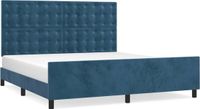 vidaXL Bedframe - 160x200 cm - Fluweel - Donkerblauw