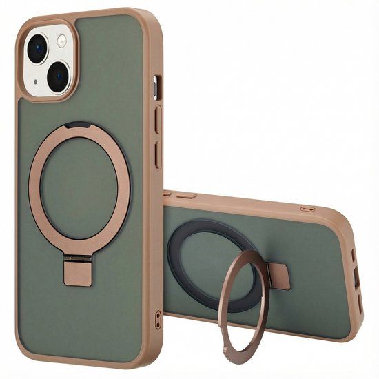 Accezz Ring Stand Backcover met MagSafe voor de Apple iPhone 14 - Bruin