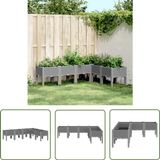 vidaXL Plantenbak met poten 160x120x42 cm polypropeen lichtgrijs