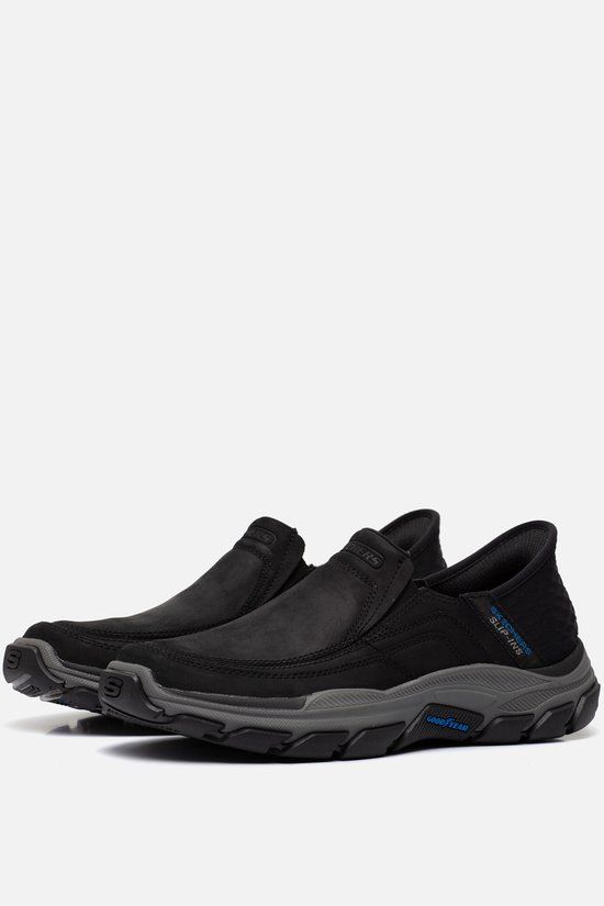 Skechers Respected Slip-ins Heren Instappers Zwart Leer