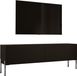 3E 3xE living.com TV-meubel: Matzwart / Glanzend zwart, met chromen poten, breedte 140 cm