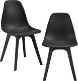 en.casa Eetkamerstoel Lendava 83x54x48 cm set van 2 kunststof zwart