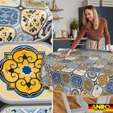 ANRO Tafelkleed Porto Blauw Rond Ø140cm