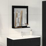 vidaXL Spiegel Zwart eiken 50 x 12 x 60 cm Glas en Engineered Hout