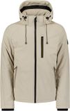 No Excess Softshell jacket met afritsbare capuchon Stone Grey XXXL