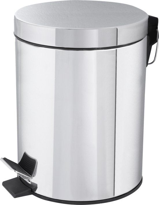 Differnz Pedaalemmer Chroom - 5 liter - Rond - RVS