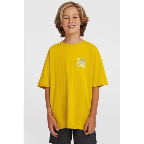 O'Neill T-shirt met backprint geel