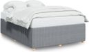vidaXL Cadre de lit Tissu Gris Clair 140x190 cm