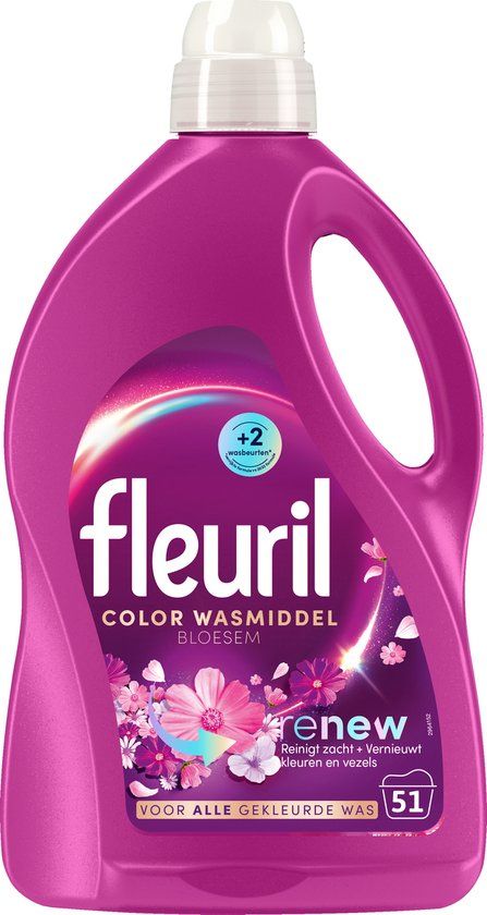 Fleuril Renew Bloesem Vloeibaar Wasmiddel - Gekleurde Was - 51 Wasbeurten - 2.55L