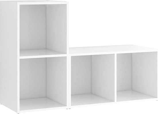 vidaXL Tv-meubel 2 stuks bewerkt hout wit