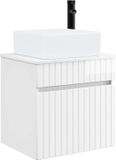 vidaXL Wandgemonteerde wastafelmeubel Hoogglans Wit 49 x 41 x 63 cm