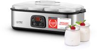 TZS First Austria Yoghurtmaker - 25W - Timer - Inclusief 8x180ml glazen potjes - Zilver