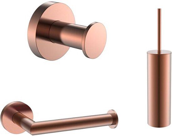 Sani Royal Toilet Accessoires Set Brons Geborsteld - Toiletborstel, WC Rolhouder & Haak