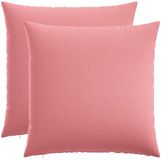 vidaXL Kussensloop Roze 70 x 70 cm Katoensatijn 2 stuks