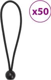 vidaXL Bungeekoorden met ballen 50 st 21x0,5 cm Noir
