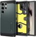 Spigen Tough Armor Hoesje Geschikt voor Samsung Galaxy S24 Ultra - Back Cover met Kickstand Groen