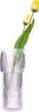 QUVIO Cilinder vaas van glas - Transparante bloemenvaas voor droogbloemen - Smalle decoratieve cilindervorm vaas - Hoogte 24,5 cm