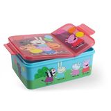 p:os Peppa Pig Broodtrommel voor kinderen, met vakken, lekvrije Bento Box voor kleuterschool en school, voor meisjes en jongens