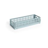 HAY Colour Crate Mini Oblong 13x34,5 cm Bleu poussière