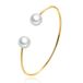 LGT JWLS Goudkleurige Dames Armband Bangle met Imitatie Parel