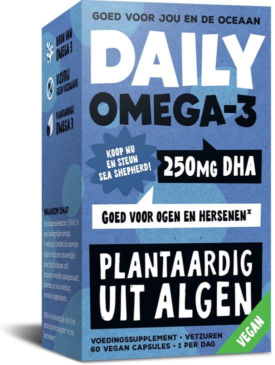 Daily Supplements Omega-3 uit Algen - 250 mg DHA - 100% Plantaardig - 60 Softgels