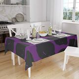 Bonamaison Tafelkleed, Anti-Mold, Sneldrogend, Waterdicht, 100% Polyester Tafellaken, Paars, zwart, 140 x 160 Cm - Ontworpen en Vervaardigd in Turkije