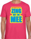 Bellatio Decorations Shoppartners Bv Foute party Zing met me mee verkleed/ carnaval t-shirt roze heren L