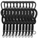 Tarifold textielarmband met sleutelhanger en karabijnhaak, 43 cm, zwart, 10 stuks