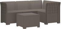 vidaXL 4-Zitter Tuin Sofa Rattan Look PP Lichtgrijs
