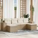 Maison Exclusive - Ensemble de meubles de jardin 6 pièces avec canapé et coussins, beige, en polyrotin