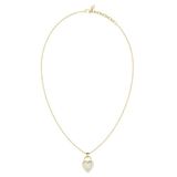 GUESS halsketting Love Bites 17-21" Pearly Heart Lock Necklace Yellow Gold goudkleurig