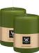 Wiedemann Bougie cylindrique/bougie pilier grande - 2x - vert olive - 15 x 10 cm - 113 heures de combustion