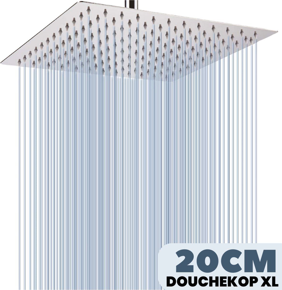 EcoRain Regendouchekop Tyler 20 CM Vierkant - RVS - Zilver