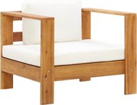 vidaXL Fauteuil de jardin avec coussin bois d'acacia massif crème